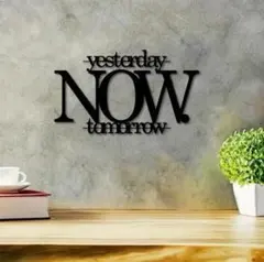 やる気アップ壁掛けアート NOW アイアン製英字装飾　ウオールアート215