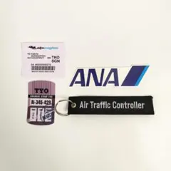 ANA（全日本空輸）ステッカー+フライトタグ+東京手荷物タグ風ステッカーセット