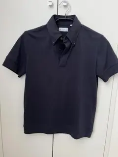 ネイビー コットン ポロシャツ 半袖 ボタンダウン