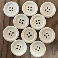 新品未使用　ウッドボタン　木のボタン　ナチュラル　25mm 10個