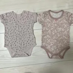 ベビー肌着 2枚セット ピンク 花柄