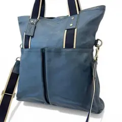 COACH レザー 2Way A4 大容量 ショルダーバッグ トートバッグ