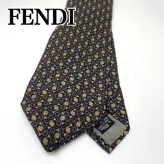 FENDI フェンディ ネクタイ シルク 100％ ズッカ柄 総柄 メンズ 高級