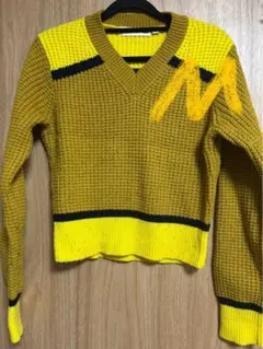 UNIQLO　MARNI　ポップコーンニットVネックセーター　イエロー
