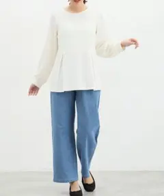 近日削除【新品未使用】ワイドストレート　デニム　LL