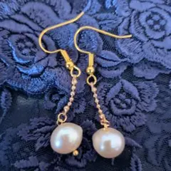 ぱ*ん様 淡水パールピアス　アクセサリー