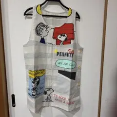 未使用　スヌーピー　エプロン　大人用　保育士　ボーダー