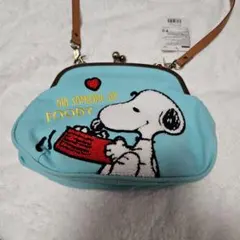 スヌーピー 刺繍ポーチ 水色