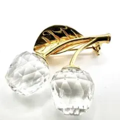 SWAROVSKI スワロフスキー　チェリーブローチ　さくらんぼ