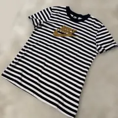 NIKE ボーダー Tシャツ ゴールドロゴ Lのサムネイル