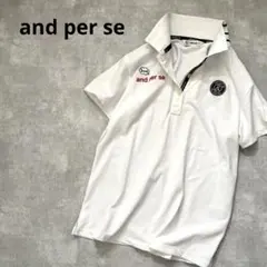 アンパスィand per se【L】ゴルフウェア ポロシャツ レディース 白半袖