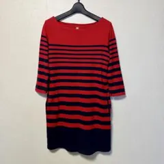 UNIQLO ユニクロ　七分袖 ボーダーチュニック　ポケット付きMのサムネイル