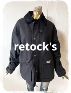 ☘️T15945☘️retock's ダック地ブルゾン 裏中綿キルティング M