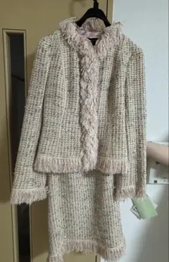 エポカ ツイード セットアップ ジャケット40 スカート38 フリンジ ラメ