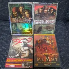 パイレーツ・オブ・カリビアン 2.3、300、ハムナプトラ3のDVD 4本セット