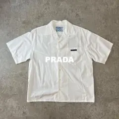 PRADA 23SS ロゴトライアングル ボーリングシャツ White Lのサムネイル