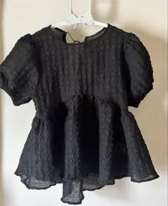 CLANE COLOR STITCHED SHIRRING TOPS ブラック2 - メルカリ