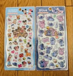 プチドロップステッカー ミッキー&フレンズ スティッチ 2枚セット 正規品