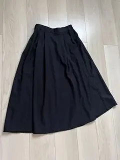 GU フレアスカート ブラック ウエストゴム ひざ丈のサムネイル