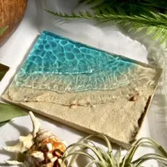 インテリアアート　夏　海の置き物　南国　ビーチ　アクセサリートレイ