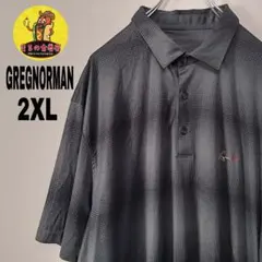 usa古着 GREG NORMAN　半袖ポロシャツ2XL　グレーブラックのサムネイル