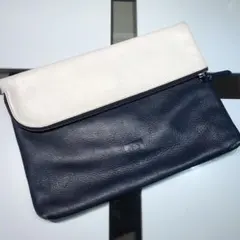 BLACKLABEL　CRESTBRIDGE　クラッチバッグ　鞄　メンズ　紺×白