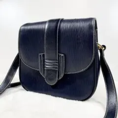 BALLY バリー ショルダーバッグ フラップ B金具 レザー ネイビー