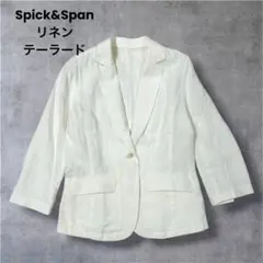 スピックアンドスパン プレミアムリネン テーラード サマージャケット 短丈のサムネイル