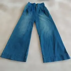 デニムハイウエストワイドパンツ