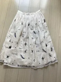 Jupe by Jackie tattoo skirt フレアスカート ホワイト 2026年最新】jupe by jackie カラー：ホワイト系 レディース ひざ丈