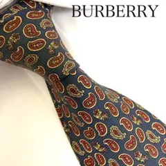 BURBERRY 最高級シルクネクタイ　総柄　ペイズリー柄