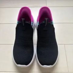 SKECHERS Slip-Ins ブラック/ピンク　19センチ