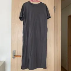 UNIQLO 半袖ロングワンピース M グレー