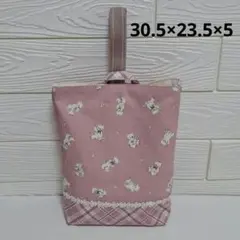 ハンドメイド上靴入れ　テディベア　ピンク　入園入学