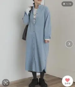 URBAN RESEARCH DOORS コーデュロイシャツワンピース