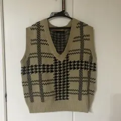 E*O様 【値下げ】Heather チェック柄ニットベスト