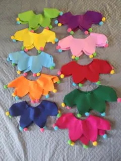 保育発表会衣装　つけ襟　青　ピンク　２枚