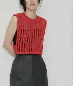 タグ付き　ADAM ET ROPE' FEMME 【洗える】メッシュベスト