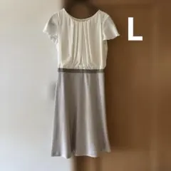コムサイズム　白×シルバー　ワンピース