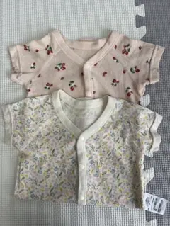 半袖ボディスーツ 2枚セット チェリー柄 花柄