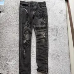 MNML スケルトン デニムパンツ ブラック DAB着用 - メルカリ