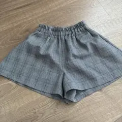 グレー系チェック柄ハーフパンツ