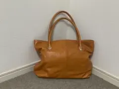 【Kitamura】オレンジ レザー素材トートバッグ