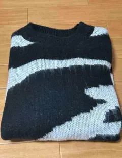 黒と白の模様 長袖 ニット セーター SHEIN