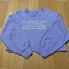 プリント長袖カットソー　ラベンダー　Sサイズ
