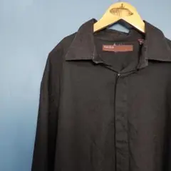 USA古着　PERRY ELLIS　ペリーエリス ブラックカフスシャツ XL