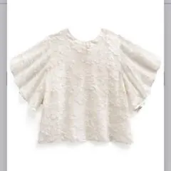 【新品】ほぼ半額！　アイボリー フラワー刺繍 2Wayブラウス