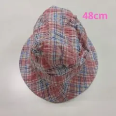 moujonjon　ベビー チェック柄 バケットハット ピンク 48cmのサムネイル