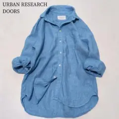 URBAN RESEARCH DOORS✨️リネン100%シャツ❁ブルー 38