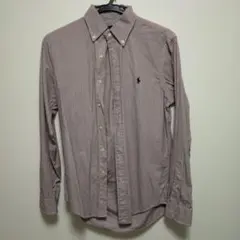 【ほぼ未使用の美品】Ralph Lauren 赤白ストライプ ボタンダウンシャツ